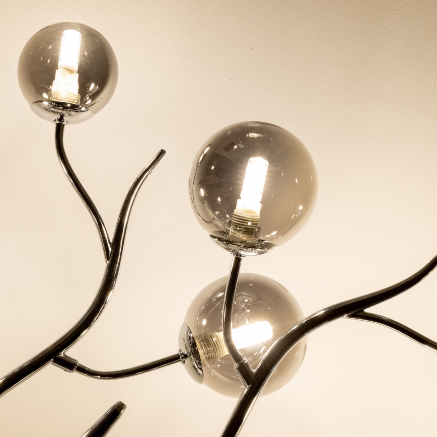 Brilagi - Plafonnier LED MISTEL 15xG9/3W/230V chrome brillant/fumé