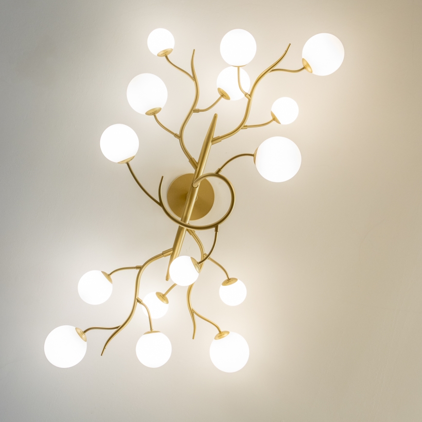 Brilagi - Plafonnier LED MISTEL 15xG9/3W/230V doré/blanc