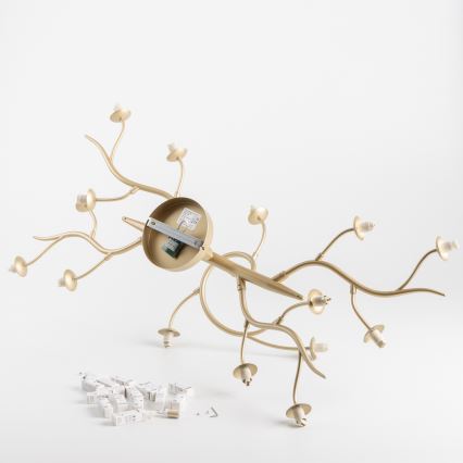 Brilagi - Plafonnier LED MISTEL 15xG9/3W/230V doré/blanc