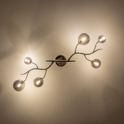 Brilagi - Plafonnier LED MISTEL 6xG9/3W/230V chrome brillant/fumé