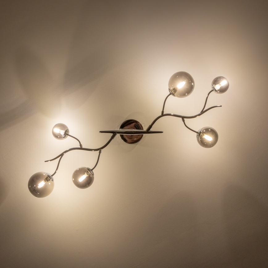 Brilagi - Plafonnier LED MISTEL 6xG9/3W/230V chrome brillant/fumé