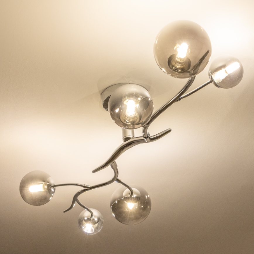 Brilagi - Plafonnier LED MISTEL 6xG9/3W/230V chrome noir/fumé