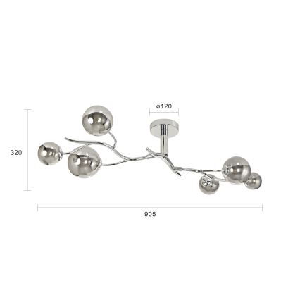 Brilagi - Plafonnier LED MISTEL 6xG9/3W/230V chrome noir/fumé