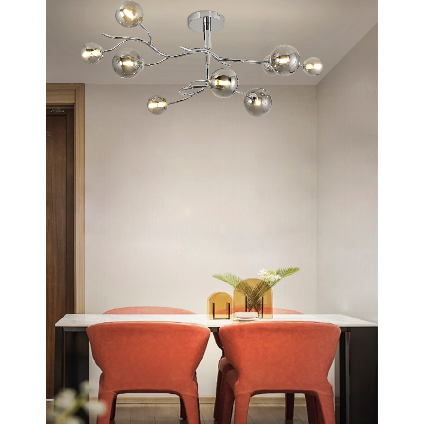 Brilagi - Plafonnier LED MISTEL à montage en surface 9xG9/3W/230V chrome noir/verre fumé