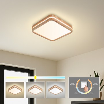 Brilagi - Plafonnier LED MOLINA SQUARE LED/32W/230V 3000/4000/6000K chêne 30x30 cm