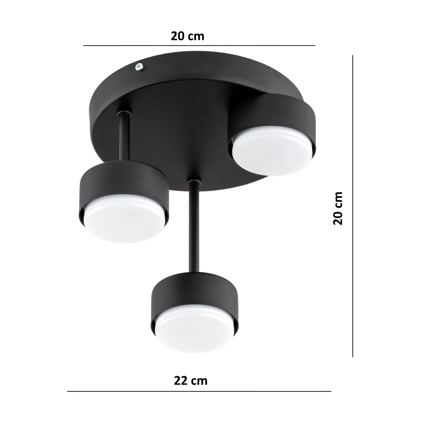 Brilagi - Plafonnier LED MONO 3xGX53/30W/230V noir