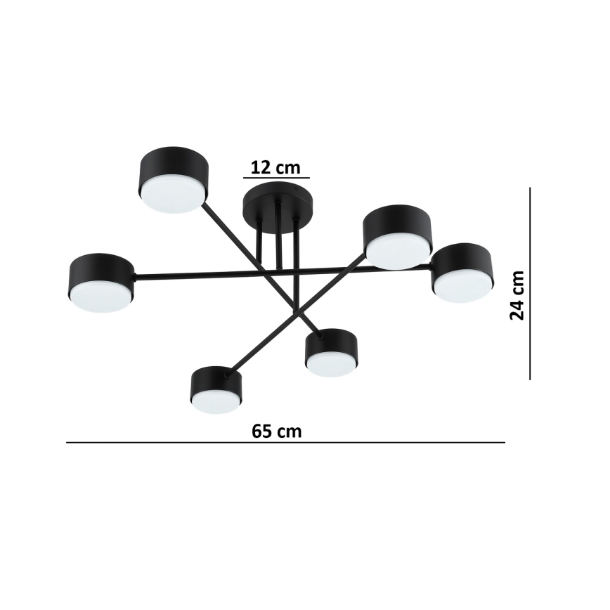 Brilagi - Plafonnier LED MONO 6xGX53/12W/230V noir