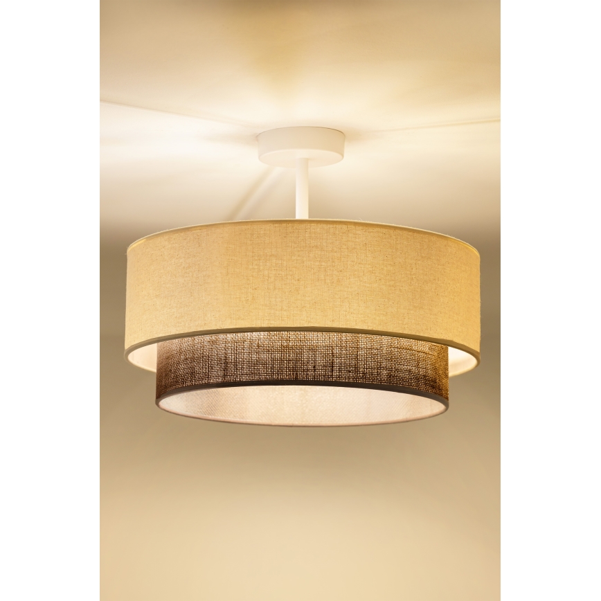 Brilagi - Plafonnier LED monté en surface Style BOHO 1xE27/15W/230V Ø 40 cm crème/marron