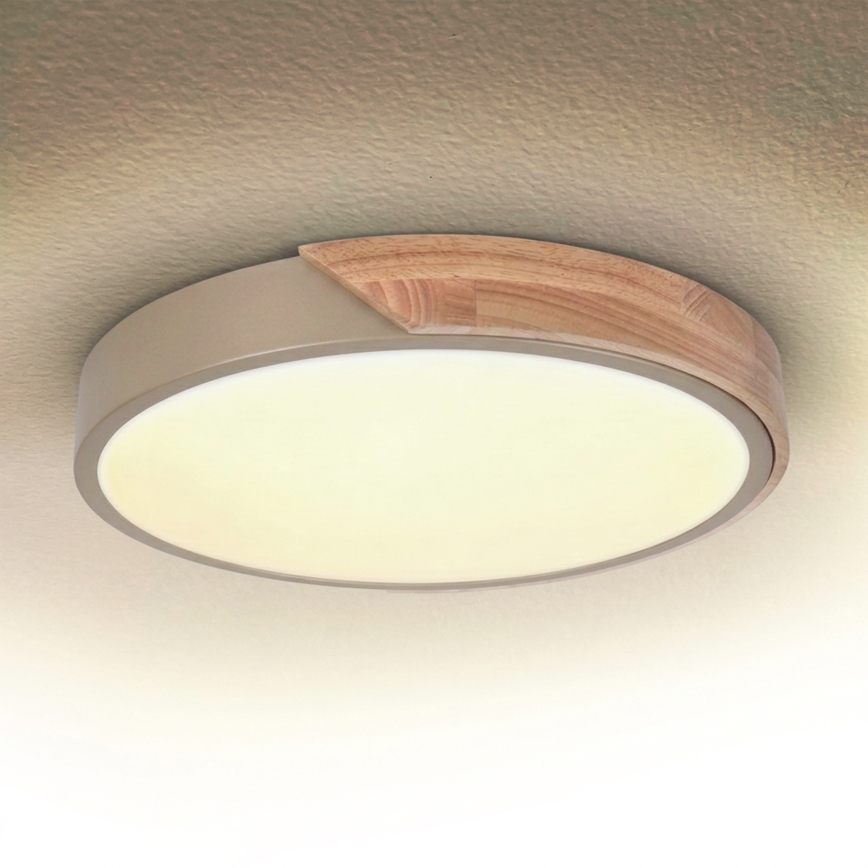 BRILAGI - Plafonnier LED PILANA LED/24W/230V chêne/beige Ø 30 cm