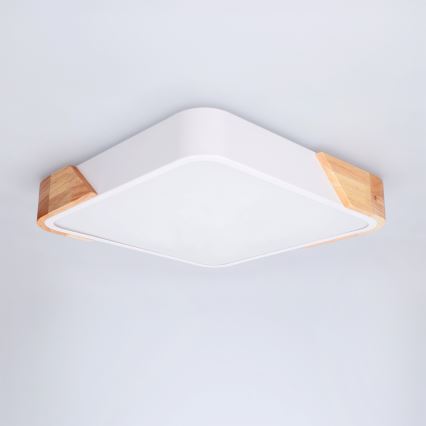 Brilagi - Plafonnier LED PILANA LED/24W/230V chêne/blanc 32x32 cm