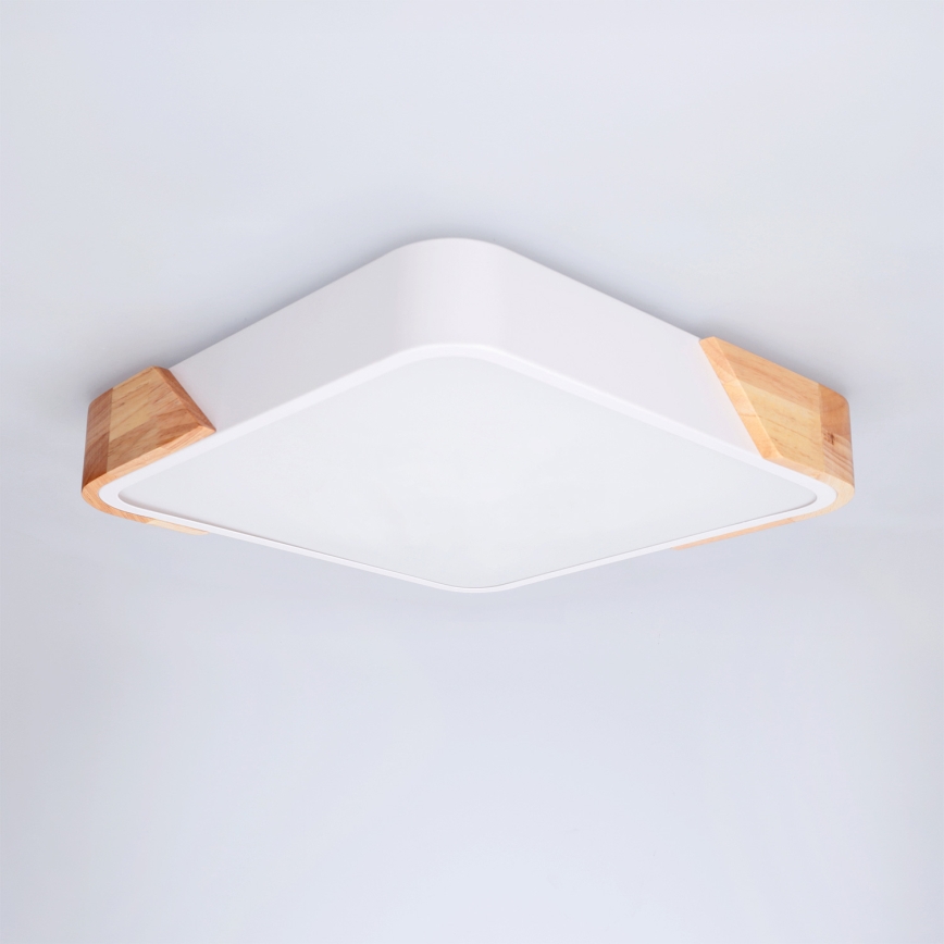 Brilagi - Plafonnier LED PILANA LED/24W/230V chêne/blanc 32x32 cm