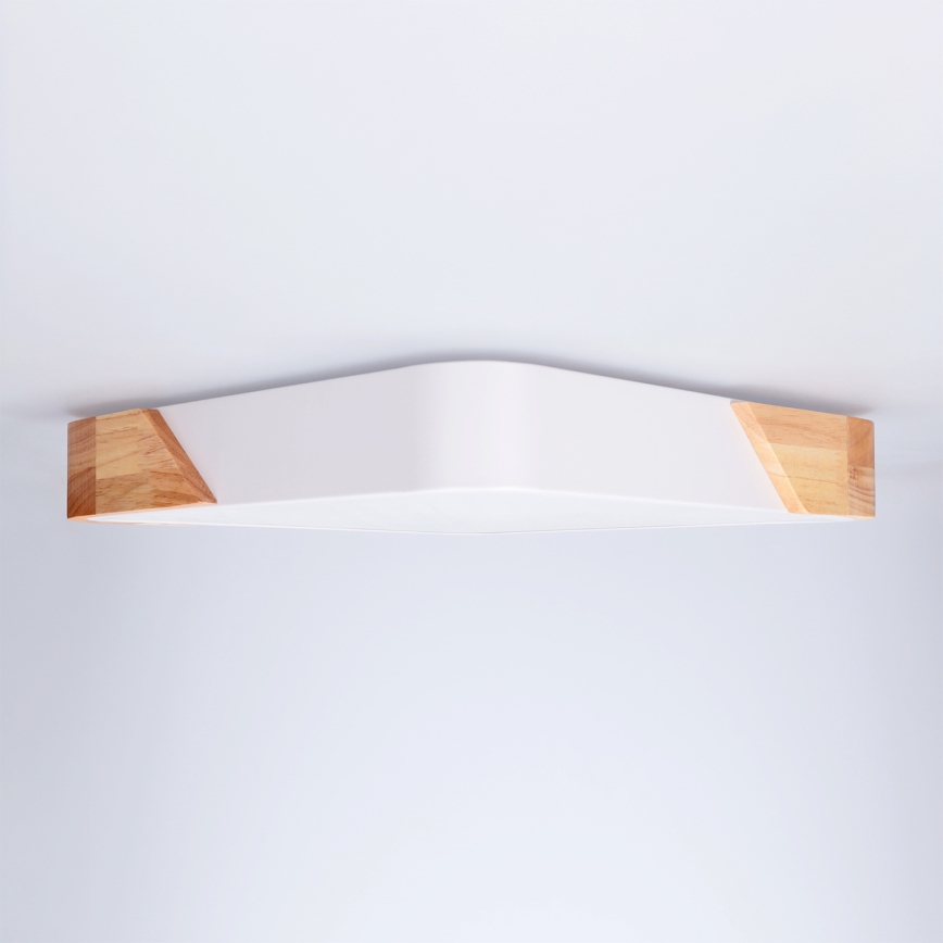 Brilagi - Plafonnier LED PILANA LED/24W/230V chêne/blanc 32x32 cm