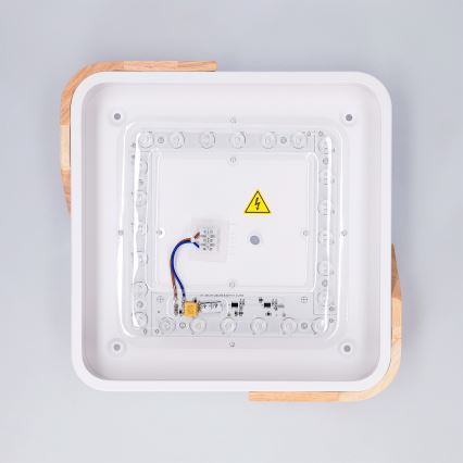 Brilagi - Plafonnier LED PILANA LED/24W/230V chêne/blanc 32x32 cm