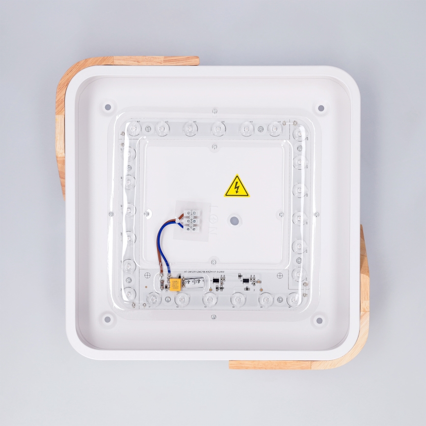 Brilagi - Plafonnier LED PILANA LED/24W/230V chêne/blanc 32x32 cm