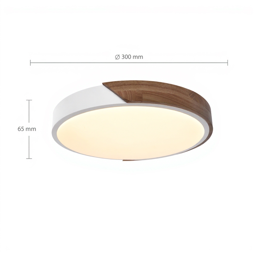 Brilagi - Plafonnier LED PILANA LED/24W/230V chêne/blanc Ø 30 cm