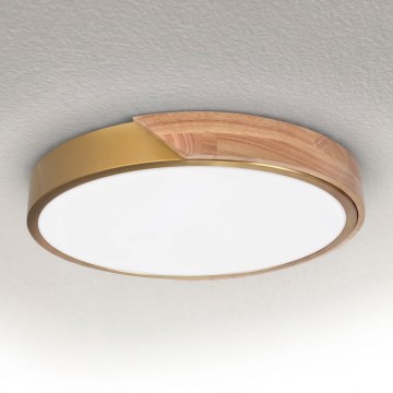 BRILAGI - Plafonnier LED PILANA LED/24W/230V chêne/doré Ø 30 cm