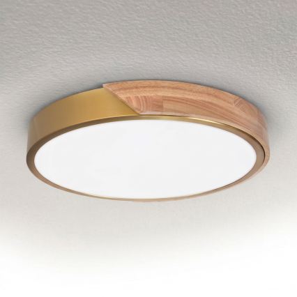 BRILAGI - Plafonnier LED PILANA LED/24W/230V chêne/doré Ø 30 cm