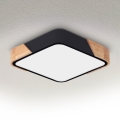 Brilagi - Plafonnier LED PILANA LED/24W/230V chêne/noir 32x32 cm
