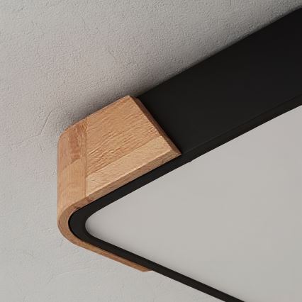 Brilagi - Plafonnier LED PILANA LED/24W/230V chêne/noir 32x32 cm