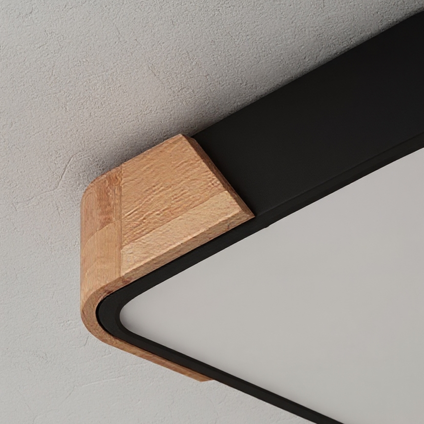 Brilagi - Plafonnier LED PILANA LED/24W/230V chêne/noir 32x32 cm