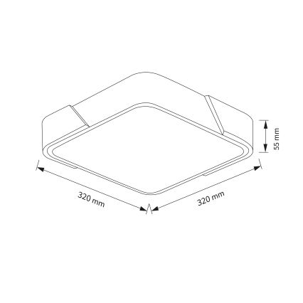 Brilagi - Plafonnier LED PILANA LED/24W/230V chêne/noir 32x32 cm