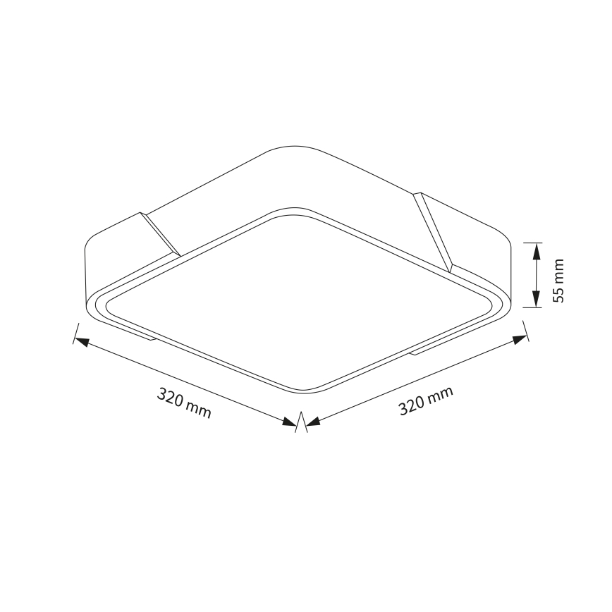 Brilagi - Plafonnier LED PILANA LED/24W/230V chêne/noir 32x32 cm
