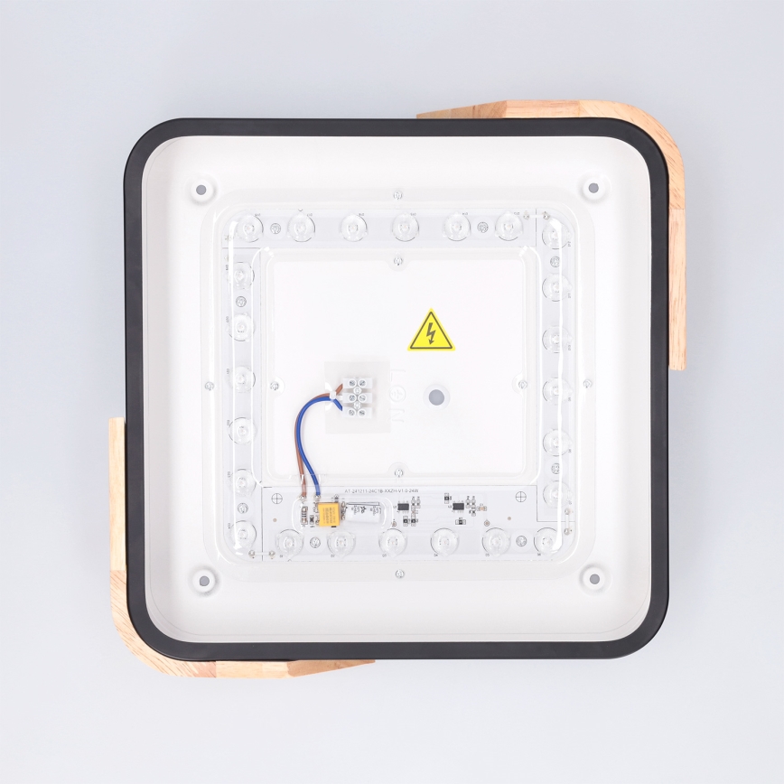 Brilagi - Plafonnier LED PILANA LED/24W/230V chêne/noir 32x32 cm