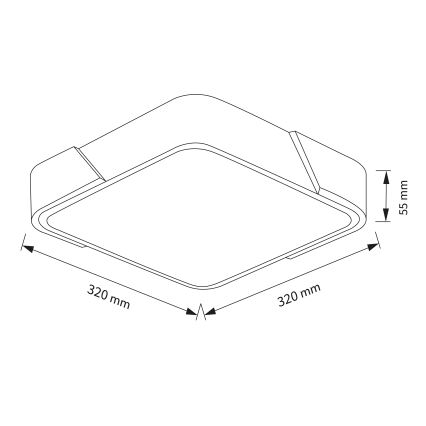 Brilagi - Plafonnier LED PILANA LED/24W/230V chêne/noir 32x32 cm