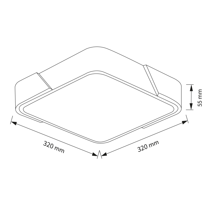 Brilagi - Plafonnier LED PILANA LED/24W/230V chêne/noir 32x32 cm