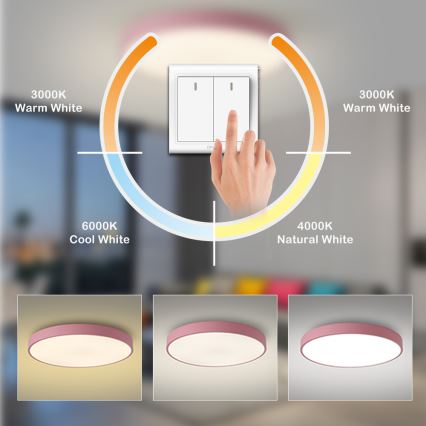 Brilagi - Plafonnier LED POOL 100 W 230 V 3000/4000/6000 K Ø 80 cm, rose