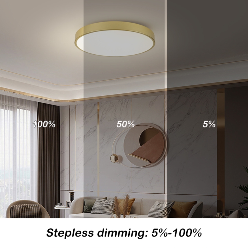 Brilagi - Plafonnier LED POOL LED/100W/230V 3000/4000/6000K Ø 80 cm doré
