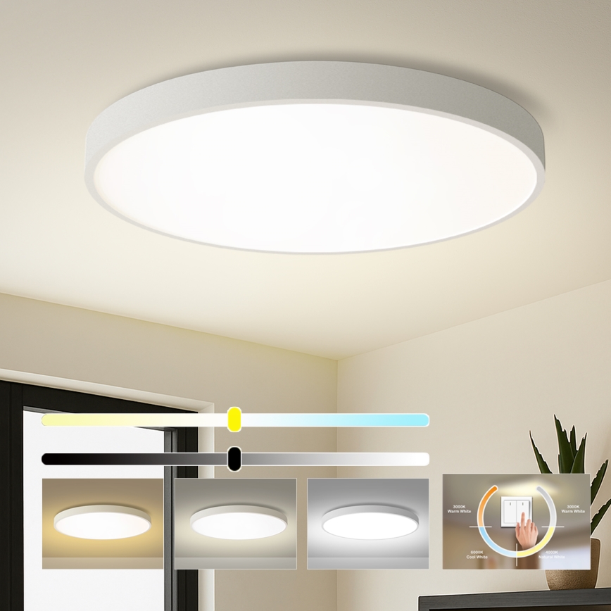 Brilagi - Plafonnier LED POOL 128 W, 230 V, 3000/4500/6000 K, Ø 100 cm, blanc