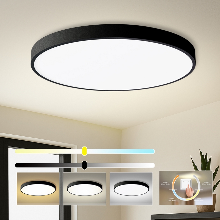 Brilagi - Plafonnier LED POOL 128 W/230 V, 3000/4500/6000K, Ø 100 cm, noir