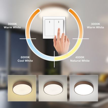 Brilagi - Plafonnier LED POOL 60W/230V 3000/4000/6000K Ø 50 cm marron