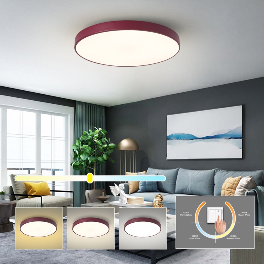 Brilagi - Plafonnier LED POOL 60W/230V 3000/4000/6000K Ø 60 cm bordeaux