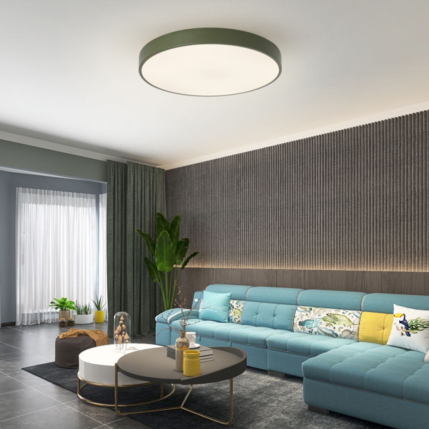 Brilagi - Plafonnier LED POOL, 60 W, 230 V, températures de couleur 3000/4000/6000 K, Ø 60 cm, vert