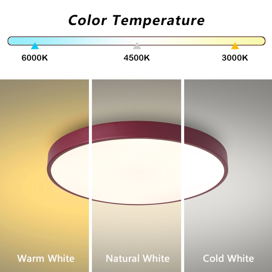 Brilagi - Plafonnier LED POOL LED/60W/230V 3000/4000/6000K Ø 50 cm bordeaux