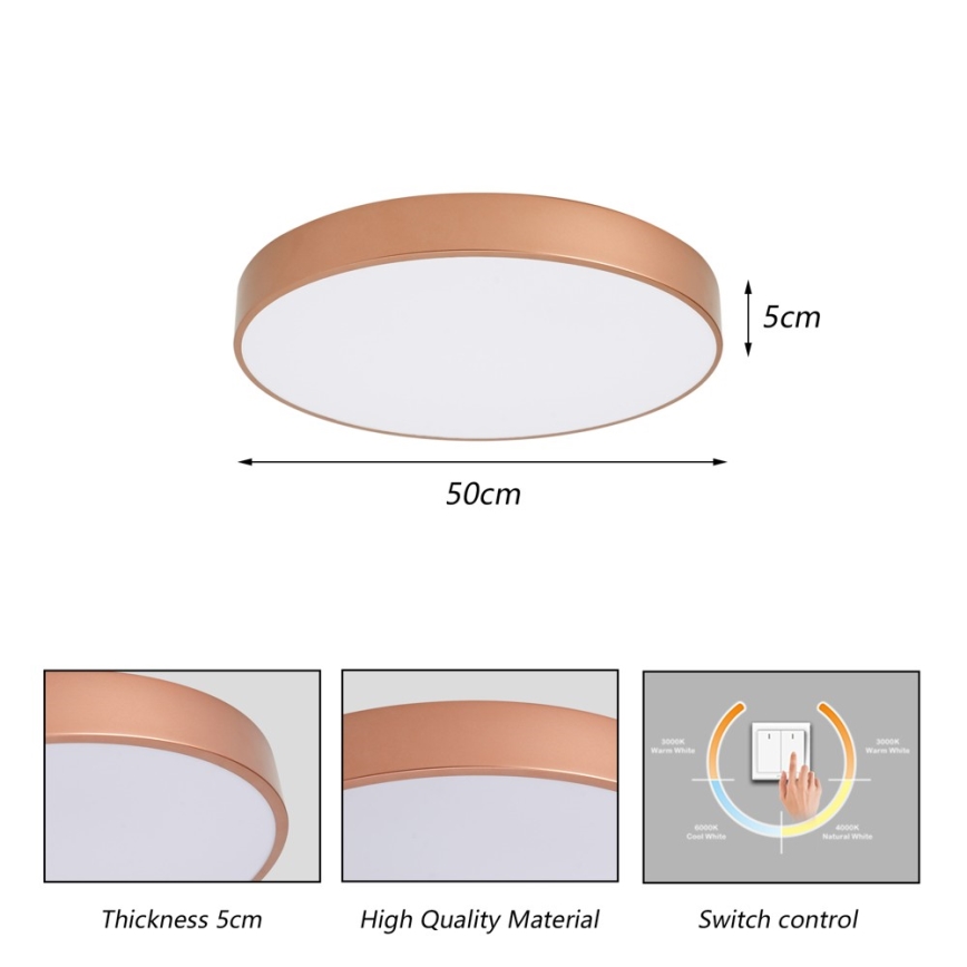 Brilagi - plafonnier LED POOL LED/60W/230V 3000/4000/6000K Ø 50 cm bronze