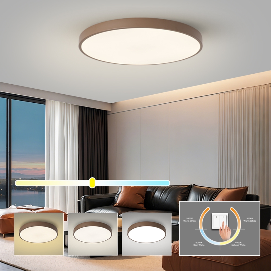 Brilagi - Plafonnier LED POOL LED/100W/230V 3000/4000/6000K Ø 80 cm marron