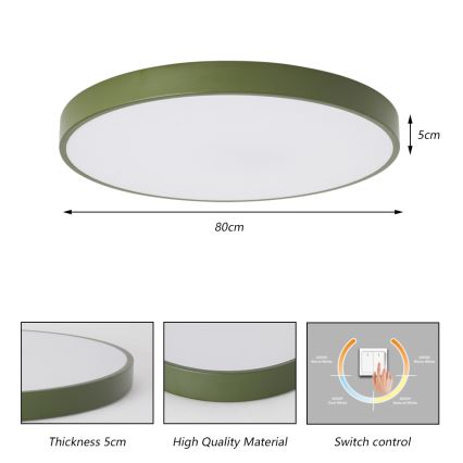 Brilagi - Plafonnier LED POOL LED/100W/230V 3000/4000/6000K pr. 80 cm vert