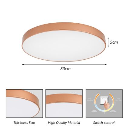 BRILAGI - Plafonnier LED POOL LED/100W/230V 3000/4000/6000K Ø 80 cm bronze