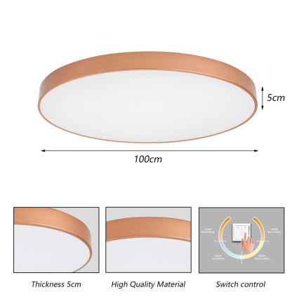 BRILAGI - plafonnier LED POOL LED/128W/230V 3000/4000/6000K Ø 100 cm bronze