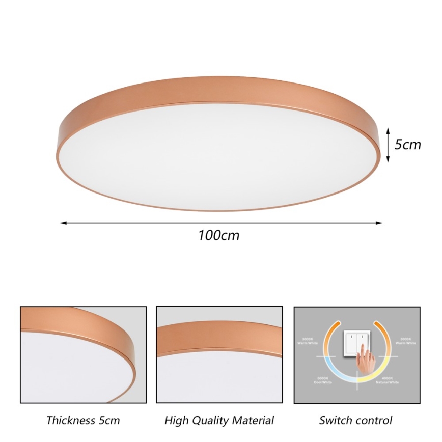 BRILAGI - plafonnier LED POOL LED/128W/230V 3000/4000/6000K Ø 100 cm bronze