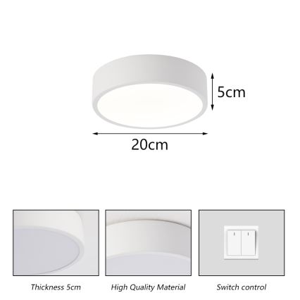 Brilagi - Plafonnier LED POOL LED/18W/230V 3000/4500/6000K diam. 20 cm blanc