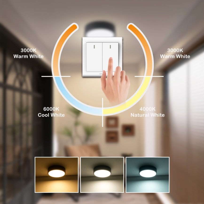 Brilagi - Plafonnier LED POOL LED/18W/230V 3000/4500/6000K Ø 20 cm noir