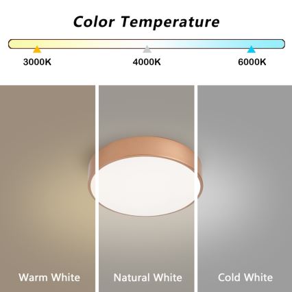 Brilagi - Plafonnier LED POOL LED/24W/230V 3000/4000/6000K Ø 20 cm bronze