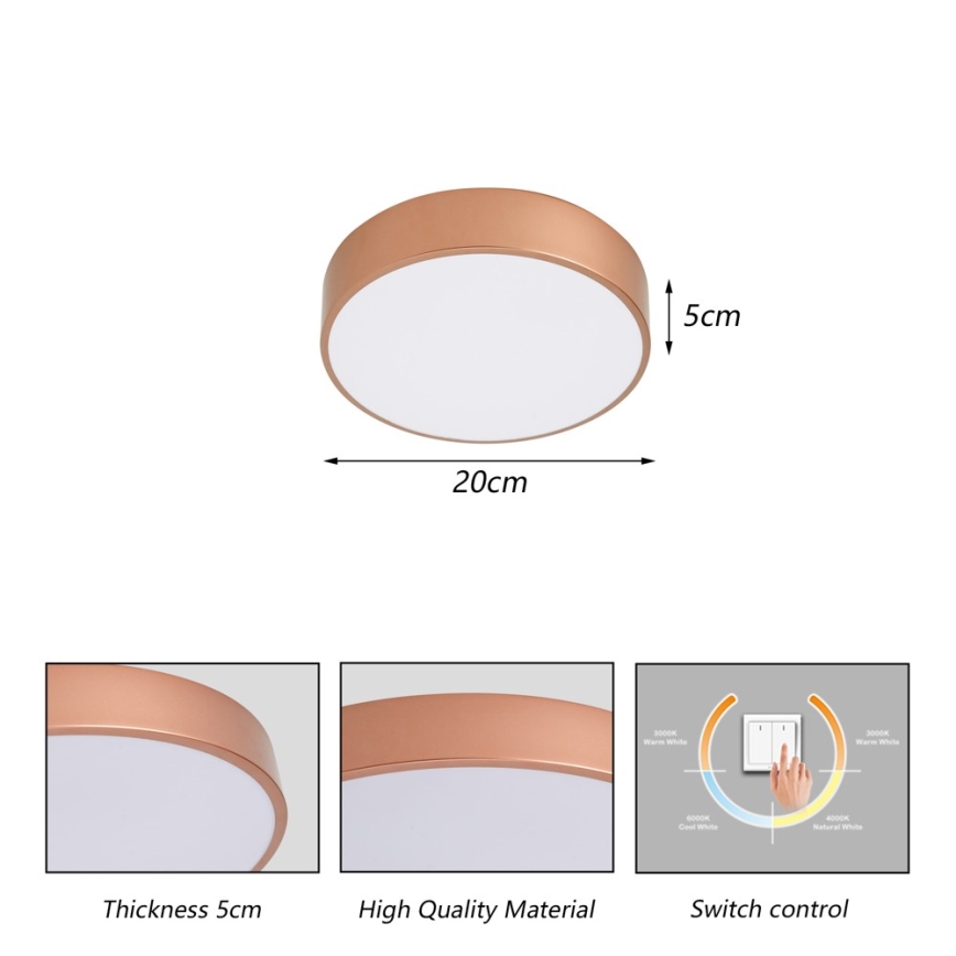Brilagi - Plafonnier LED POOL LED/24W/230V 3000/4000/6000K Ø 20 cm bronze