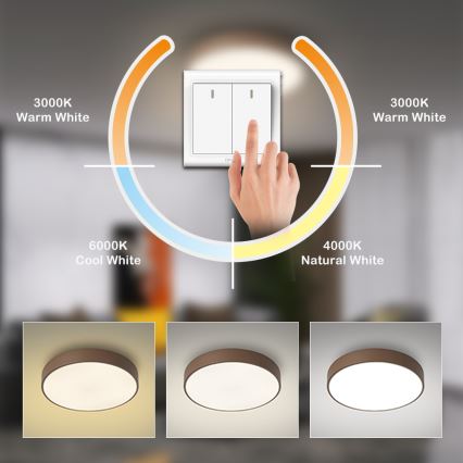 Brilagi - Plafonnier LED POOL LED/36W/230V 3000/4000/6000K Ø 30 cm marron