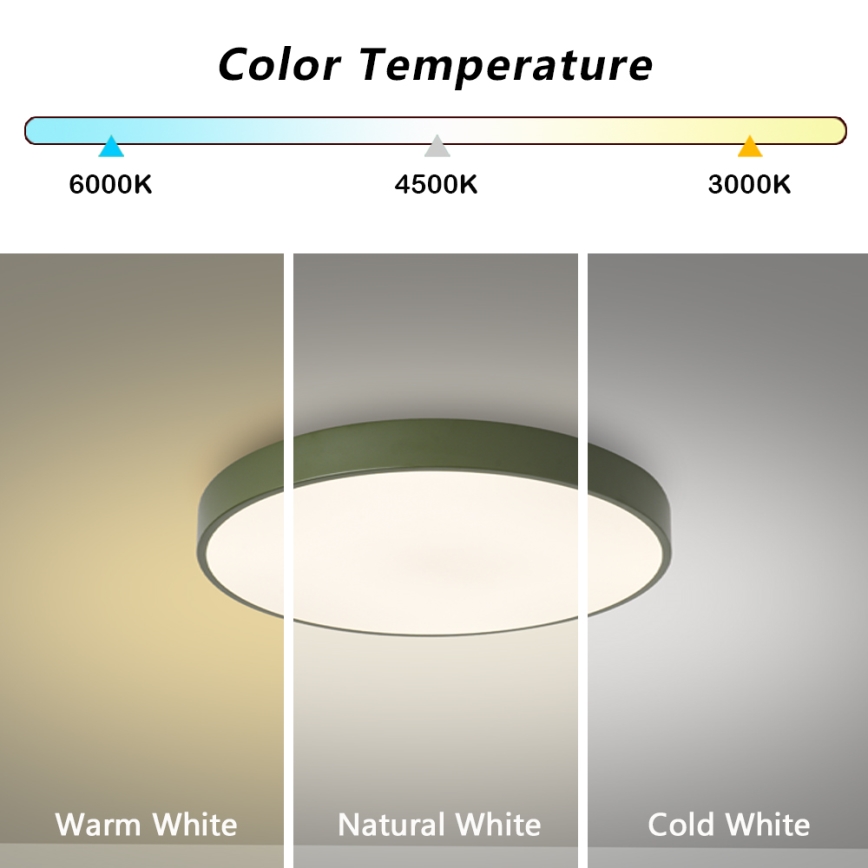 Brilagi - Plafonnier LED POOL LED/36W/230V 3000/4000/6000K Ø 30 cm vert