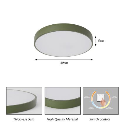 Brilagi - Plafonnier LED POOL LED/36W/230V 3000/4000/6000K Ø 30 cm vert